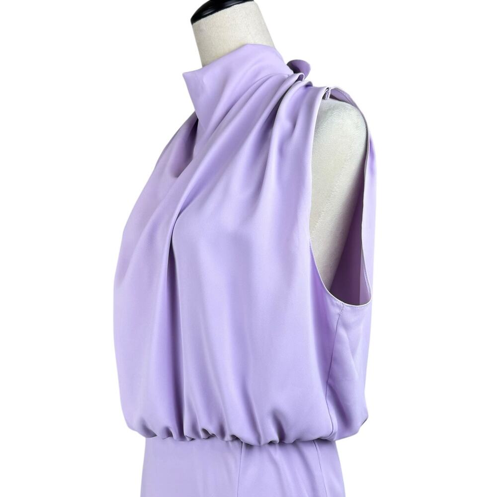 Amanda Uprichard Purple Blouson Sleeveless Halter Neck Elastic Waist Mini Dress - Picture 6 of 10